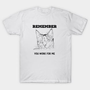 Cat - Remember You Work for Me T-Shirt